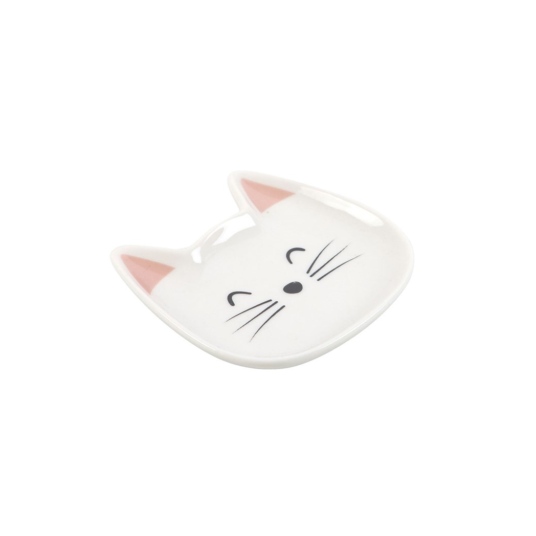 White Cat Face Trinket Dish
