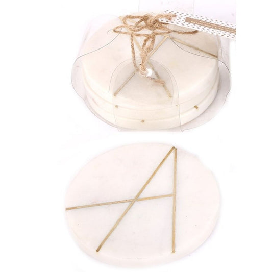 White Marble Coasters Set of 4