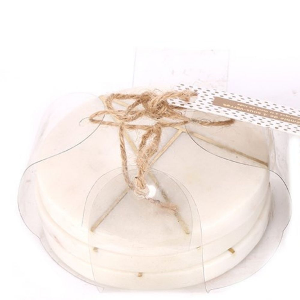 White Marble Coasters Set of 4