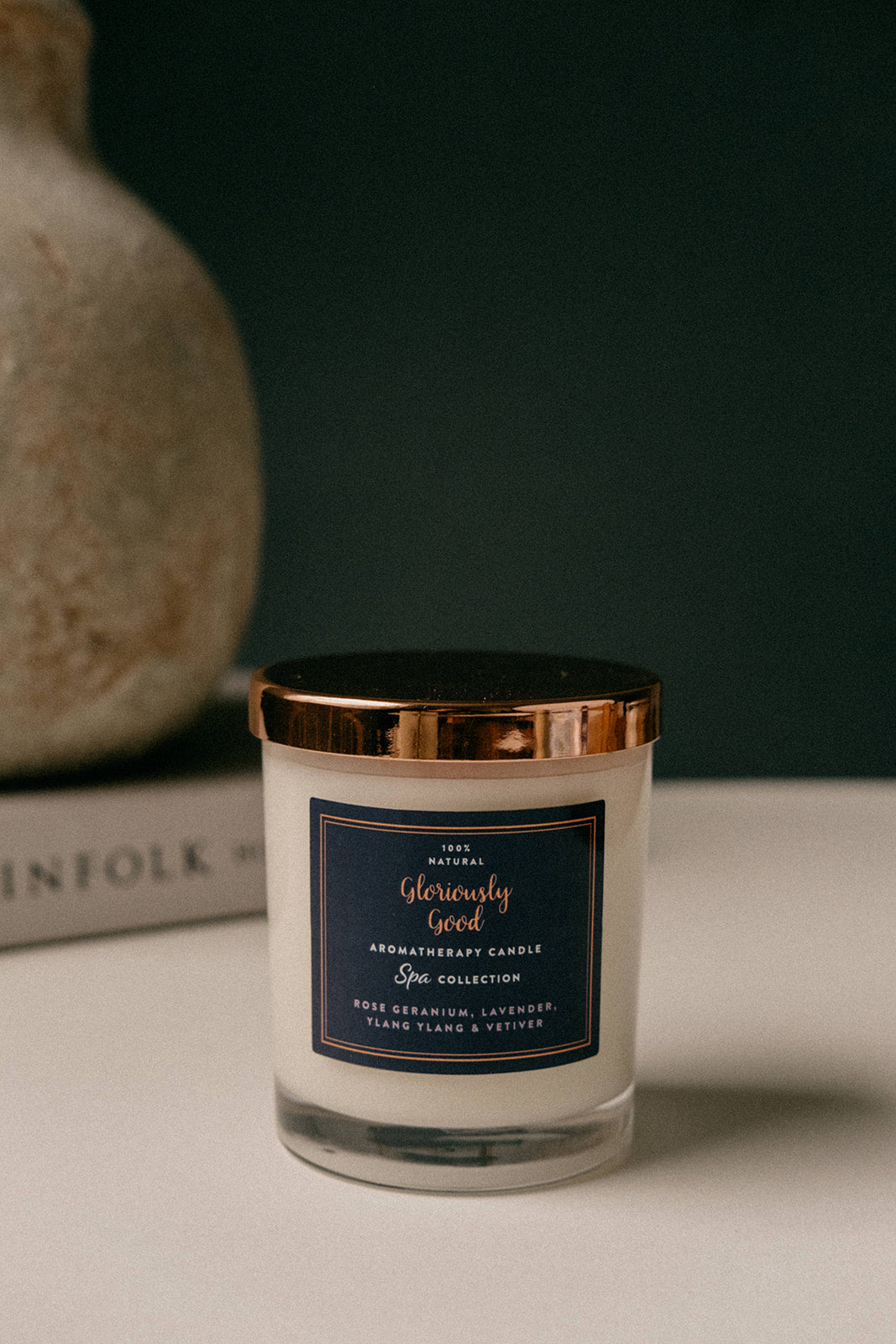Rose Geranium, Lavender, Ylang Ylang & Vetiver Aromatherapy Naturally Scented Candle