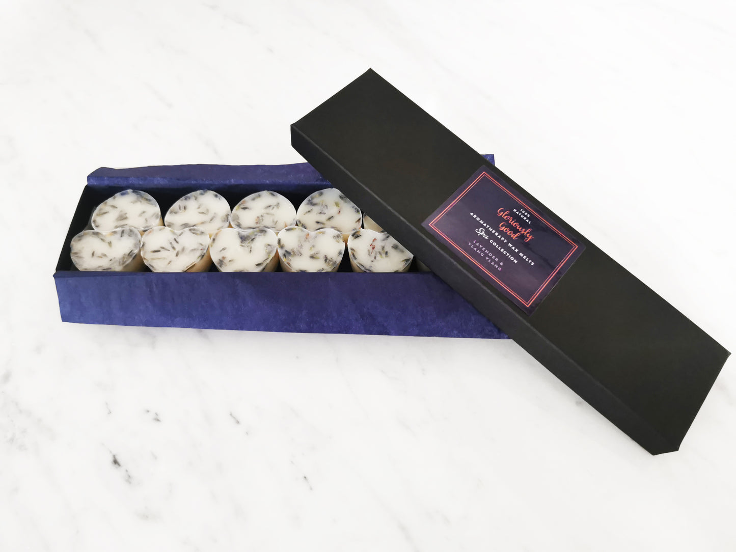 Lavender & Ylang Ylang Aromatherapy Naturally Scented Wax Melts with Lavender petals
