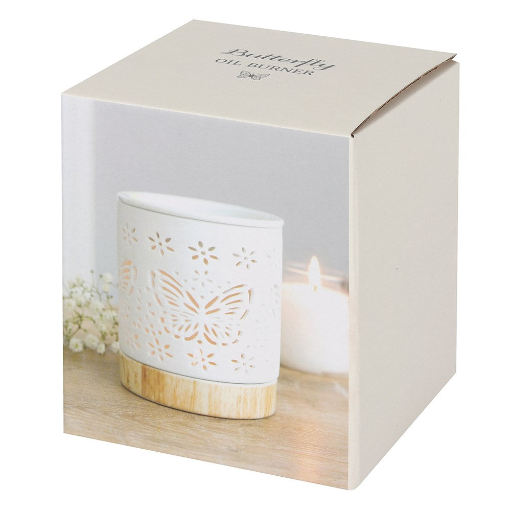 White Butterfly Design Oil & Wax Melt Burner