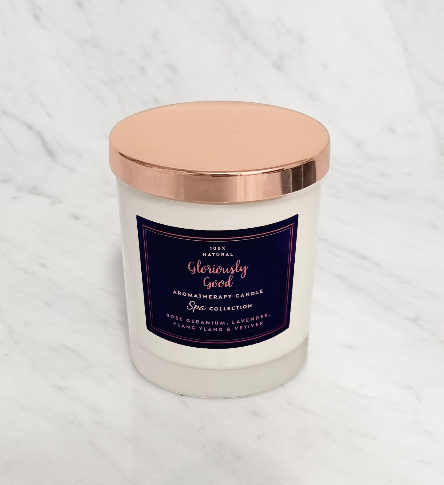 Rose Geranium, Lavender, Ylang Ylang & Vetiver Aromatherapy Naturally Scented Candle