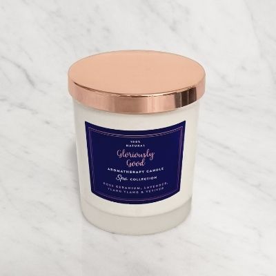 Rose Geranium Aromatherapy Candle and Wick Trimmer Set