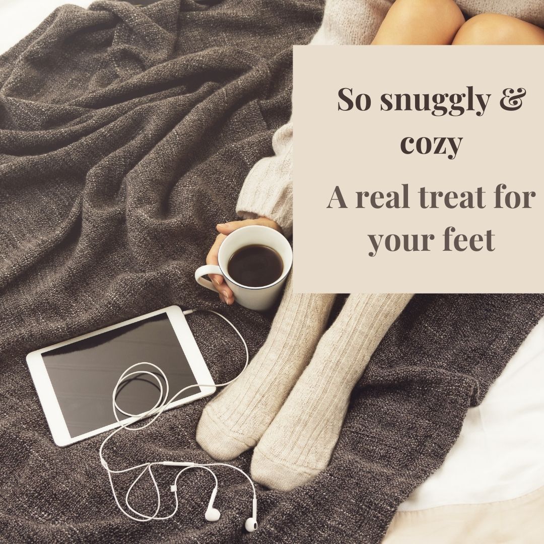 Luxurious Cable Knit 100% Pure Cashmere Wool Sleep Warm Cream Socks