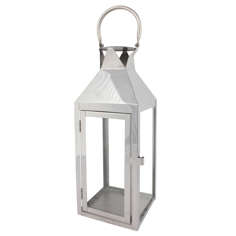 Large Silver Candle Lantern