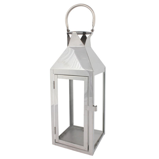 Large Silver Candle Lantern