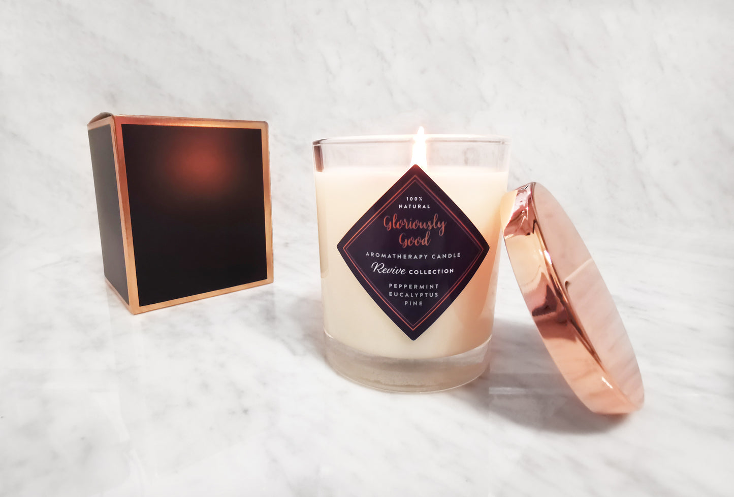 Peppermint, Eucalyptus & Pine Aromatherapy Candle with Organic Essential Oils