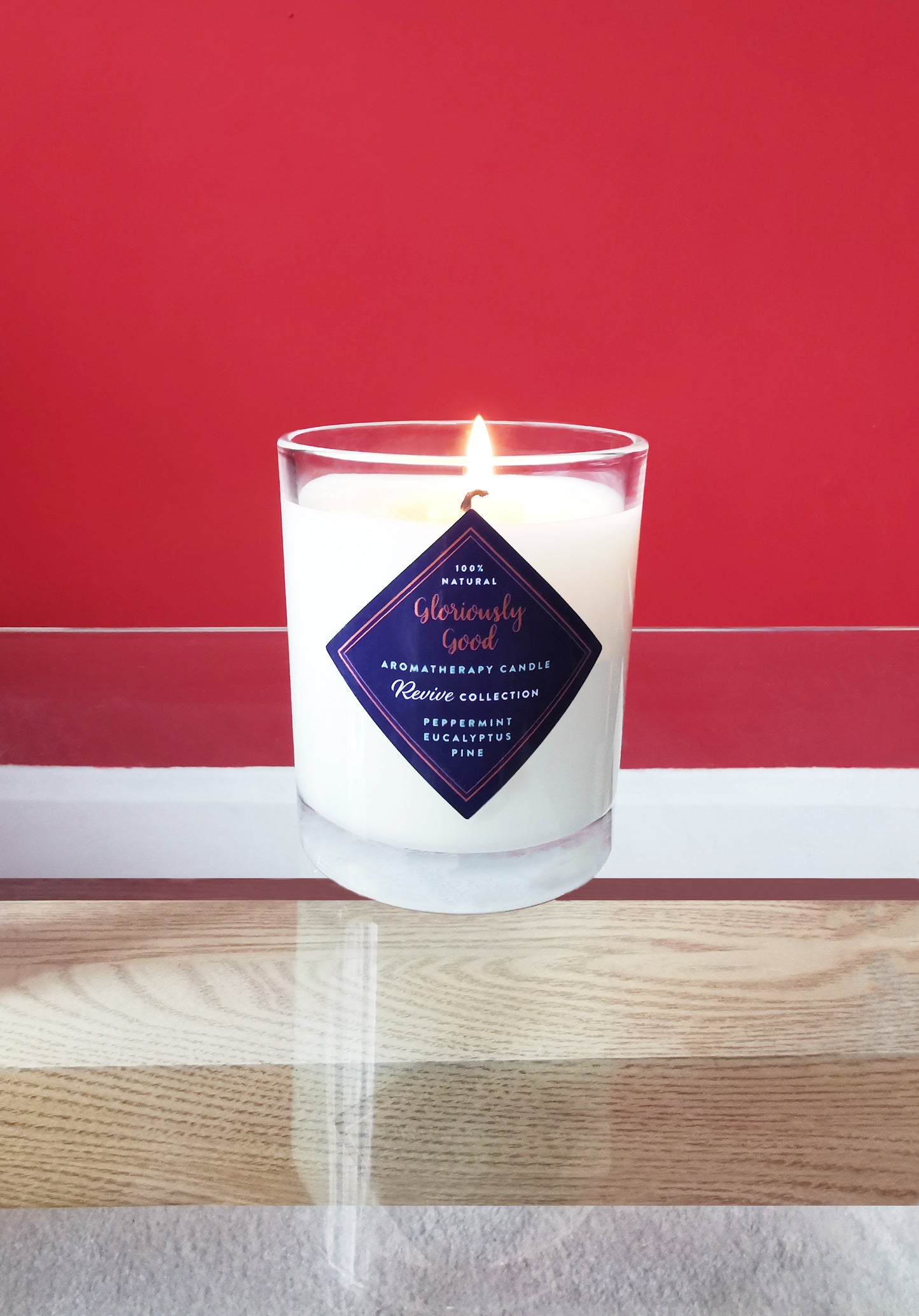 Peppermint, Eucalyptus & Pine Aromatherapy Candle with Organic Essential Oils