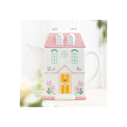 Pastel House Shaped Teapot