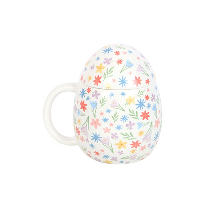 Spring Floral Print Egg Shaped Mug