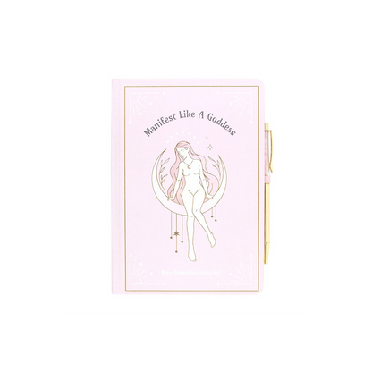 Goddess Energy A5 Manifestation Journal and Rose Quartz Crystal Pen