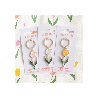 White Tulip Keyring