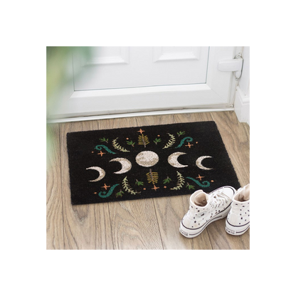 Black Dark Forest Moon Phase Doormat
