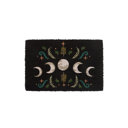 Black Dark Forest Moon Phase Doormat