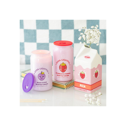 Strawberry Milk Carton Flower Vase