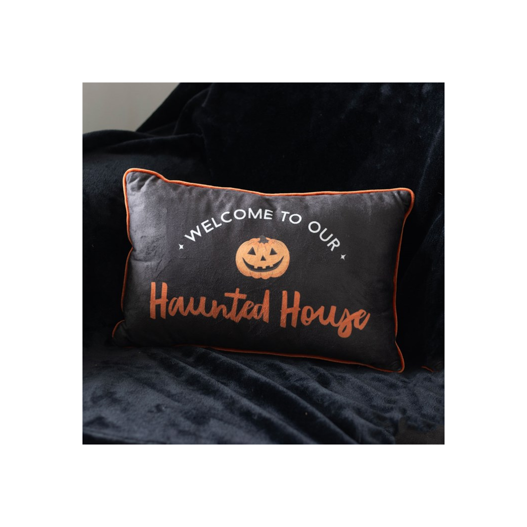 Haunted house Halloween cushion