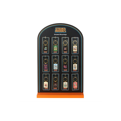 Set of 48 Enamel Keyrings by Steven Rhodes on Display