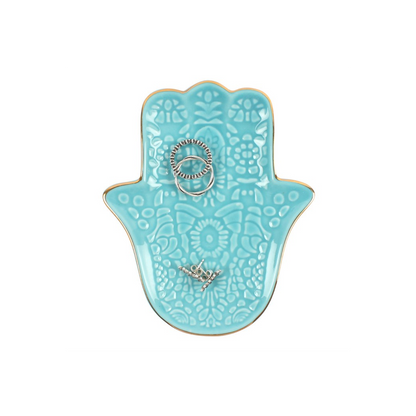 Turquoise Hamsa Hand Jewellery Dish