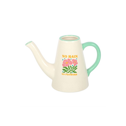No Rain, No Flowers Ceramic Watering Can / Vase
