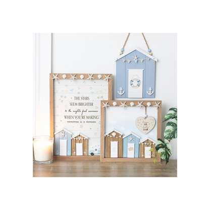 Ocean Air Salty Hair 3D Shell Beach Hut MDF Plaque