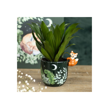 Green Forest Plant Pot with Fox