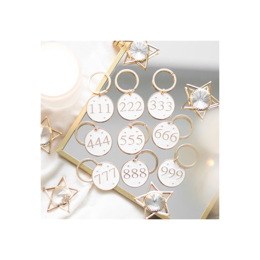 Pack of 9 Angel Number Keyrings