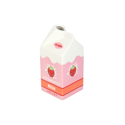 Strawberry Milk Carton Flower Vase