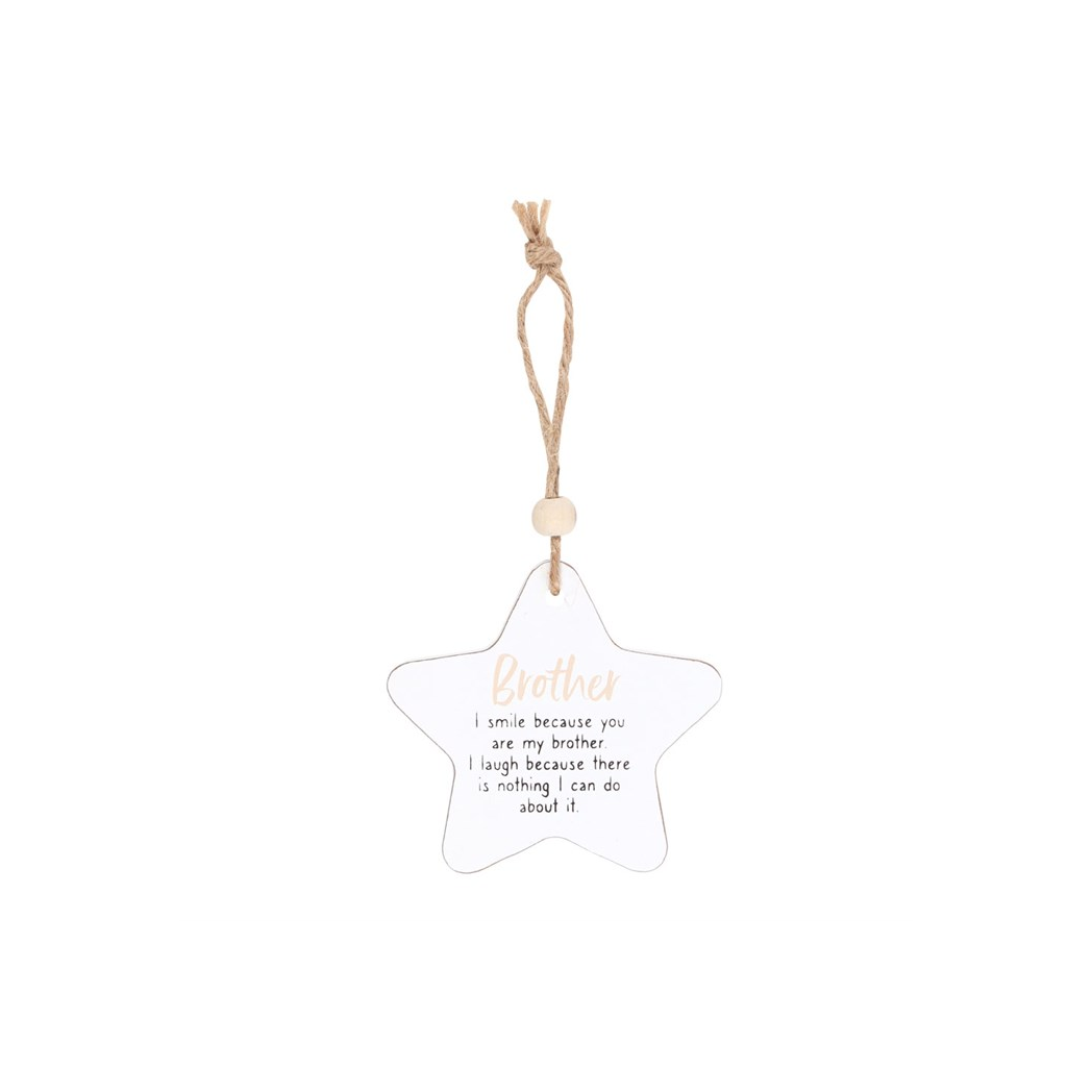 Brother hanging star sentiment sign