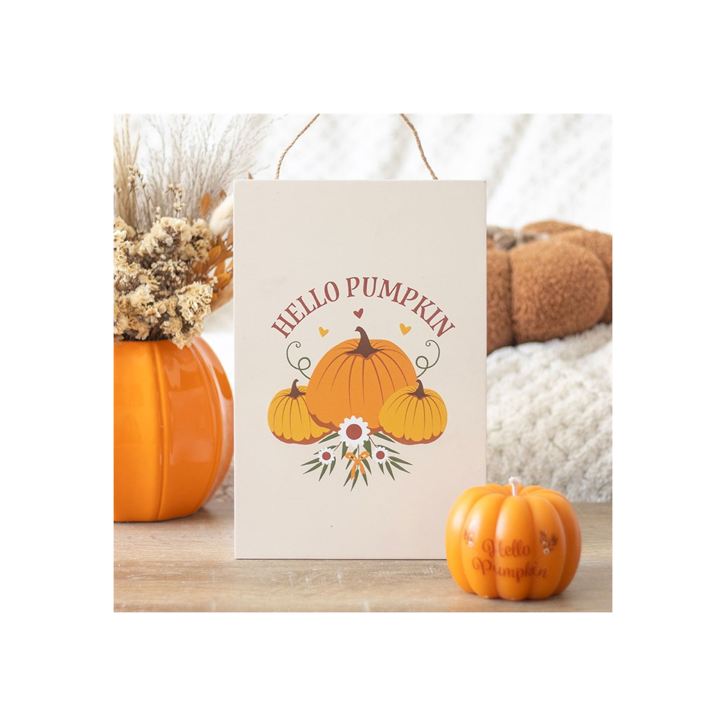 Hello Pumpkin autumn hanging sign