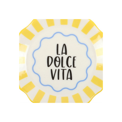 Yellow Striped La Dolce Vita Trinket Dish
