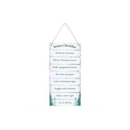 Winter Wonderland Checklist Hanging Sign