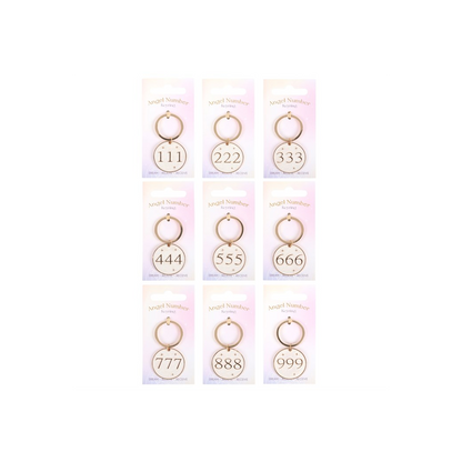 Pack of 9 Angel Number Keyrings