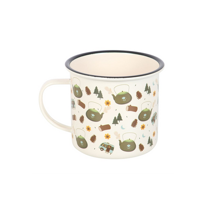 Camping Print Enamel Mug