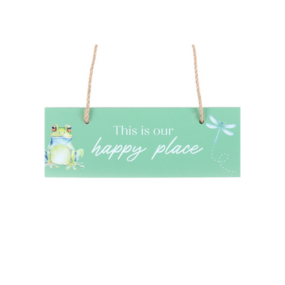 Light Green This is Our Happy Place Hanging Sign