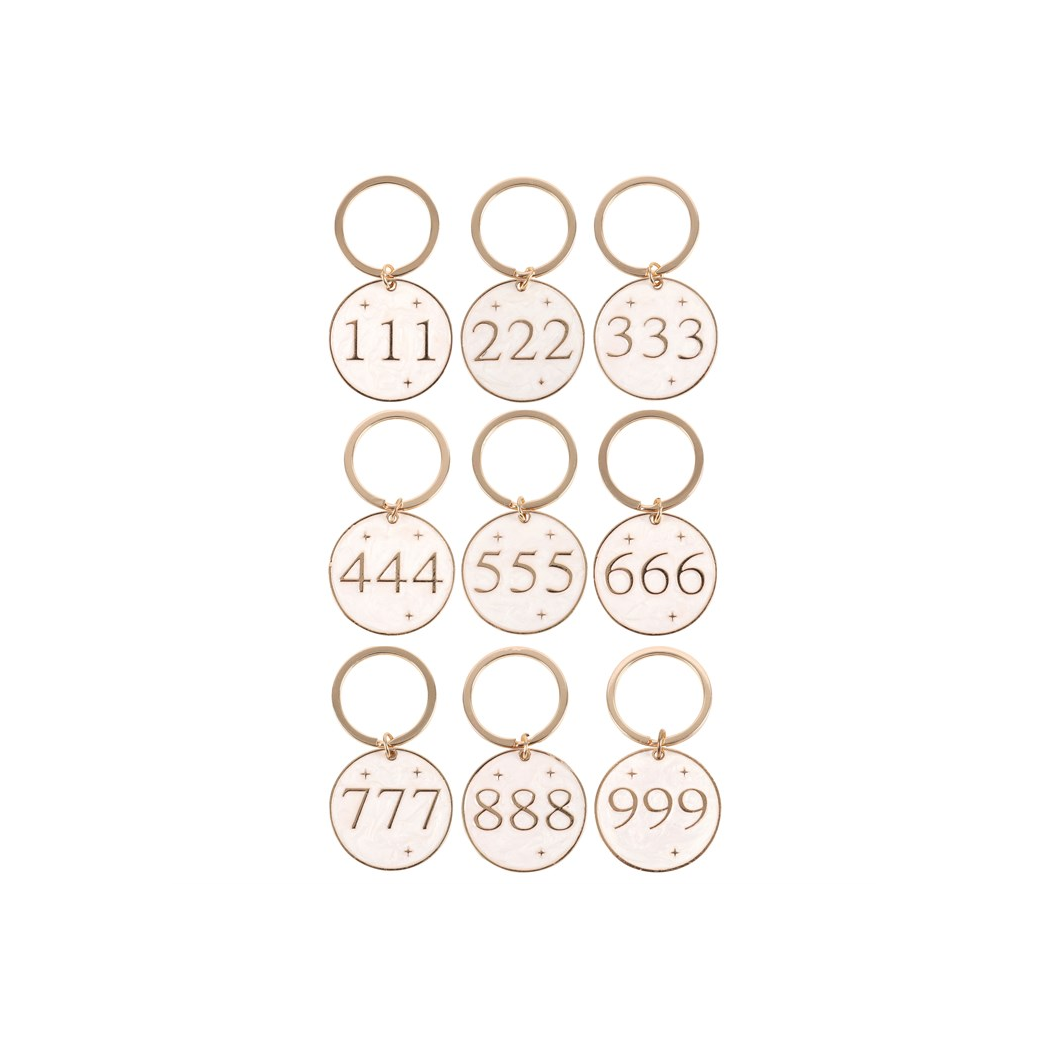 Pack of 9 Angel Number Keyrings