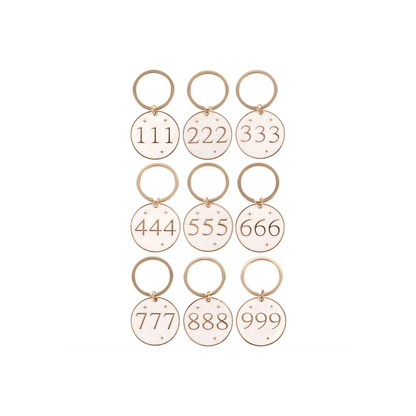 Pack of 9 Angel Number Keyrings