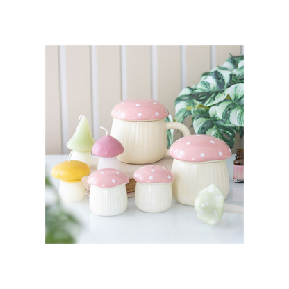Pink Mushroom Salt and Pepper Shakers