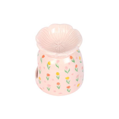 Tulip Print Oil Burner and Wax Warmer