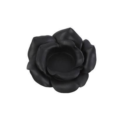 Black Rose Resin Tealight Candle Holder