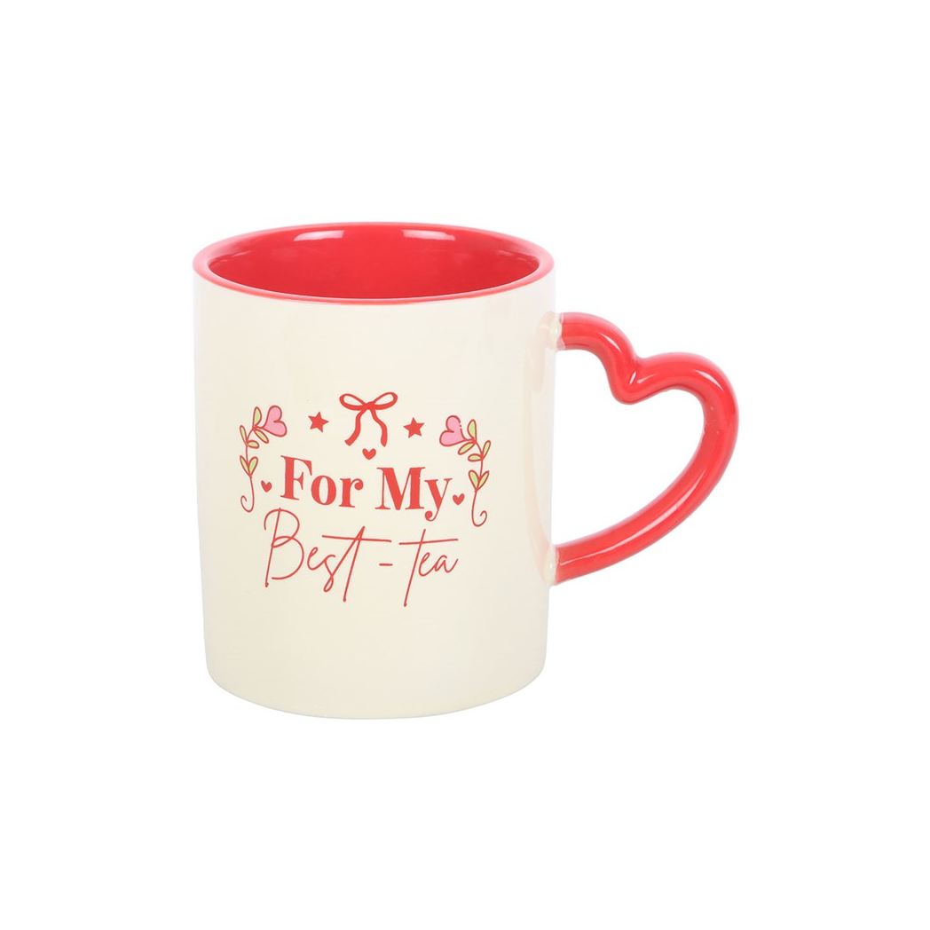 For My Best-Tea Mug with Heart Handle