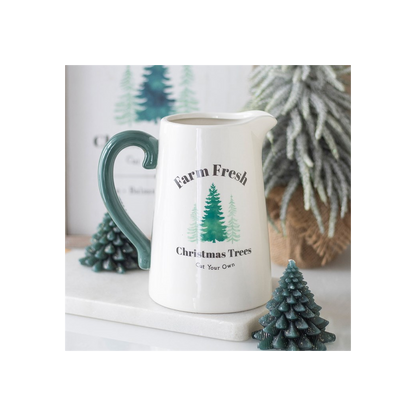 Farm Fresh Christmas Trees Ceramic Flower Jug