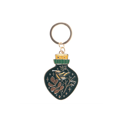 Green Witch Potion Bottle Keyring