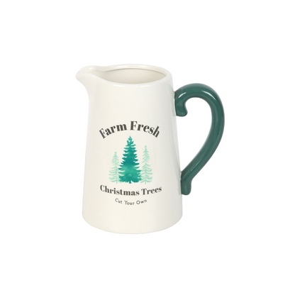 Farm Fresh Christmas Trees Ceramic Flower Jug