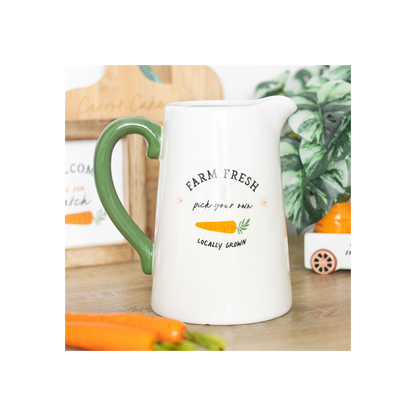 Farm Fresh Carrot Patch Ceramic Flower Jug