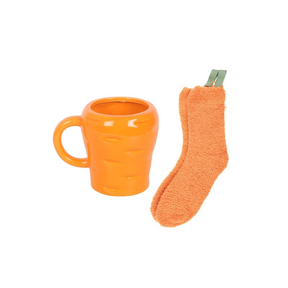 Carrot Shaped Mug and Socks Set