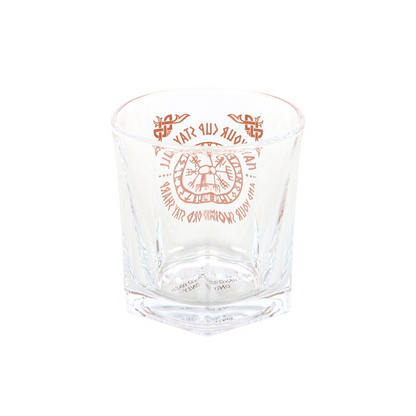 Viking Compass Lowball Drinking Glass with Coaster