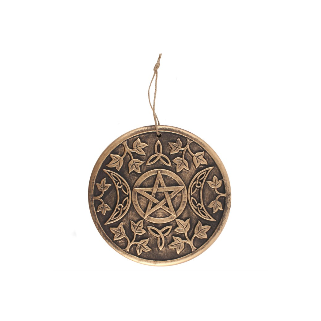 Bronze terracotta triple moon plaque