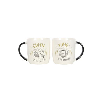 King and Queen Couples Caravan Mug Set