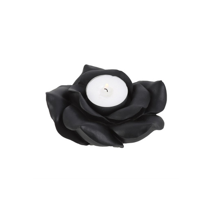 Black Rose Resin Tealight Candle Holder